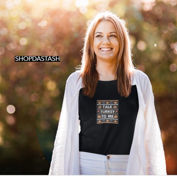 GOBBLE TILL YOU WOBBLE THANKSGIVING GOBBLE TURKEY FUNNY TSHIRT - Picture 2 of 2